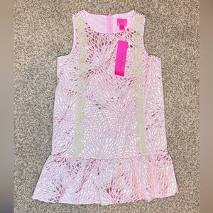 Lilly Pulitzer Pink and Silver Textured Fabric